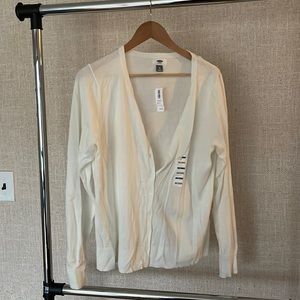 Ivory button down long sleeve cardigan